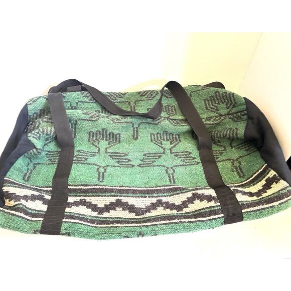 Peruvian Handwoven Alpaca-Wool Duffel Satchel – Travel Bag (Vintage) - Picture 1 of 5